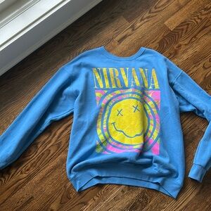 Blue NIRVANA crewneck